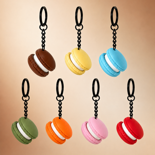 Fidget-Clicker Macaron Rund – 3D-gedruckter runder Macaron-Clicker als Schlüsselanhänger, Infillity Schweiz
