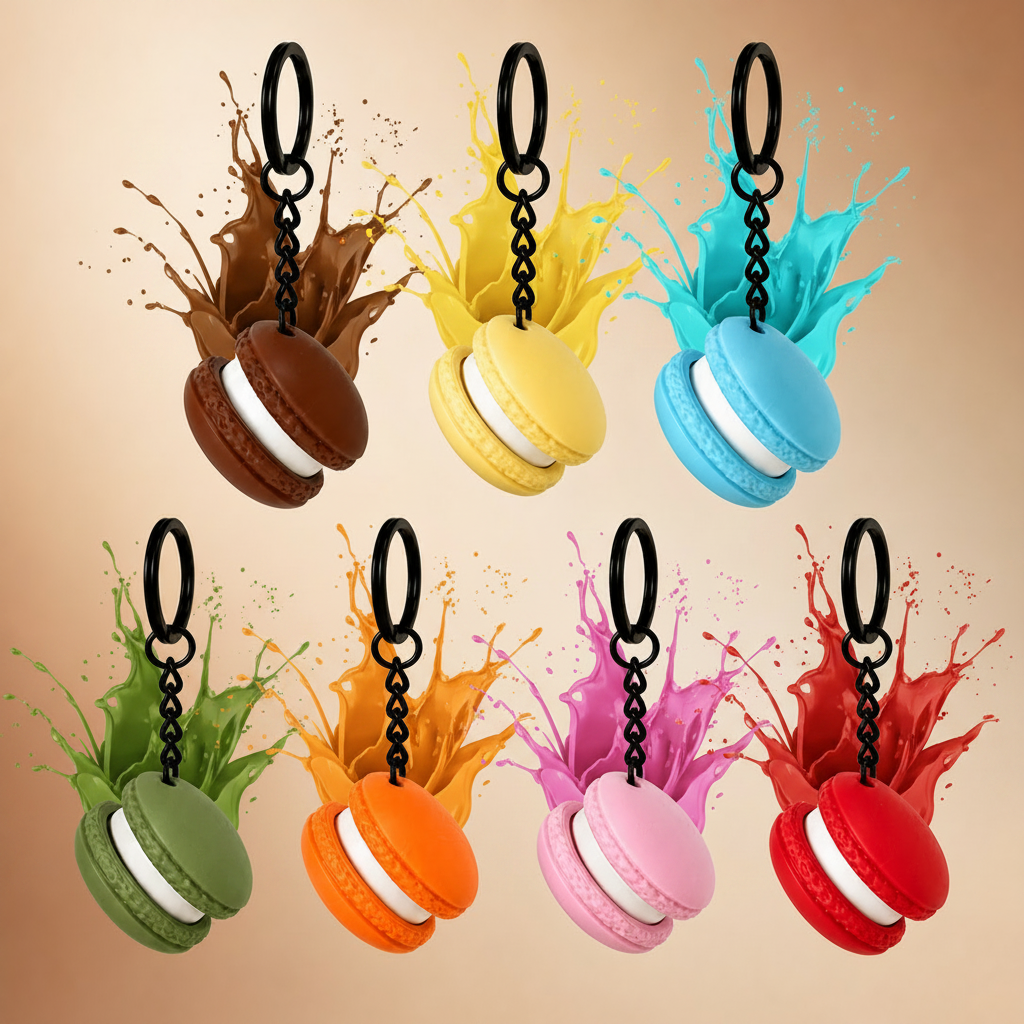 Macaron Rund mit Farbsplashes